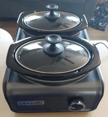 Crock-Pot SCCPMD1-CH Hook Up Double Oval Connectable 2 1-Quart Slow Cookers Pots - Image 1 of 4
