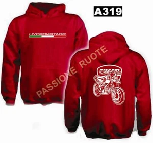 Felpa cappuccio hypermotard rosso red hoodie sweatshirt A0319 - Imagen 1 de 1