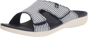 Spenco Women's Kholo Stripe Nautical Slide Mule Sandals Medium - Picture 1 of 4