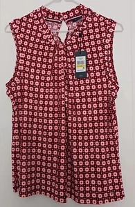 Women Jr Tommy Hilfiger Suit Separates Red White Sleeveless Top Size Medium TAGS - Picture 1 of 8