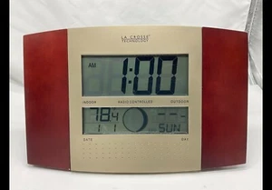 La Crosse WS-8117U-IT-C Atomuhr Temperatur Wetter Kirsche / ohne Sensor Fernbedienung - Bild 1 von 3