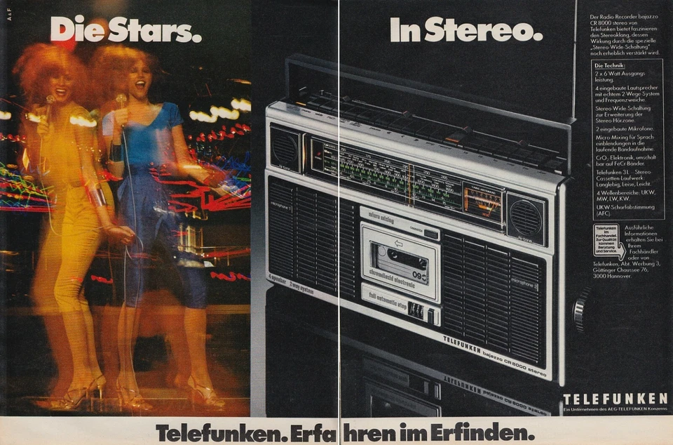Telefunken bajazzo CR 8000 - Reklame Werbeanzeige Original-Werbung 1979 - Bild 1 von 1