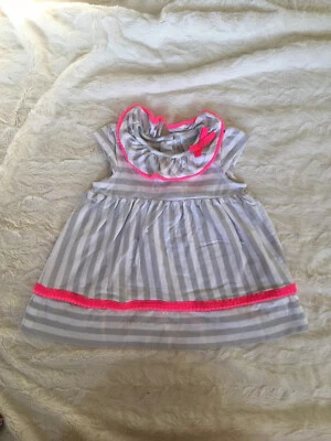 Vestido Piper and Posie Rosa Neón Gris Rayas 6M 6 meses Foto 1 de 4