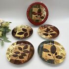 East And West Set Of 4 Canapé Plates Leaves