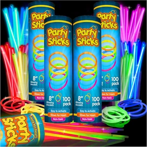 Glow Sticks Bulk Party Favors 400Pk - 8” Glow in the Dark Party Supplies, Light  - Picture 1 of 12