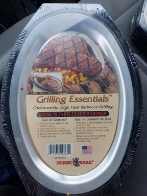 2 Nordic Ware Grilling Essentials Steak 'N Fajita Sizzler Platters USA Made NEW - Image 1 of 3