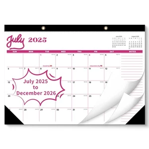 Calendario de Escritorio 2026, Calendario de Pared 2025-2026 Tamaño Grande 17" X 12" Cubiertas Julio... - Imagen 1 de 8
