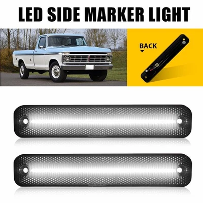 2pcs Smoked LENS LED SIDE MARKER LIGHTS FRONT & REAR For Ford 1978-1979 Bronco - Imagem 1 de 4