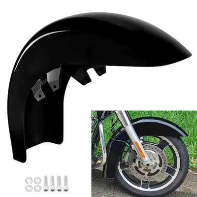Vivid Black Front Fender Fit For Harley Touring Road King Street Glide 1989-2013 Foto 1 de 4