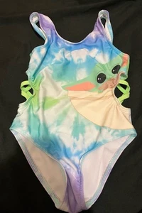 Star Wars the Mandalorian baby yoda girls size-4 swimsuit - Picture 1 of 3