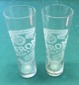 Peroni Nastro Azzurro 10oz Etched Italian Beer Glasses (Set of 2) Brand New! - Picture 1 of 1