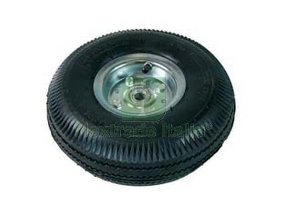 1PZ RUOTA PER CARRELLO PNEUMATICA MM.260 CON CUSCINETTO CERCHIO ACCIAIO Ø MM.26: - Immagine 1 di 1