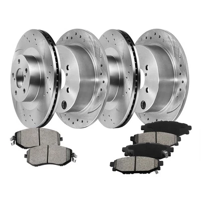 Front & Rear Drilled Brake Rotors + Pads for 2012-2016 Subaru Impreza I Base 2L Foto 1 de 4