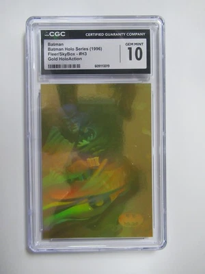 1996 Fleer/Skybox DC Batman Holo Series GOLD HoloAction Batman H3 CGC 10 - Image 1 of 3