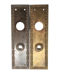 Par de bronce victoriano de 10,125 pulgadas Placas traseras - Imagen 1 de 6