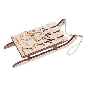 VBS Colgante Trineo, An 3 x Al 17 x L 7 cm Colgante Decoración Madera para Árbol de Navidad - Imagen 1 de 3