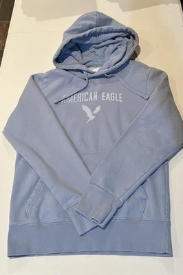Sudadera pulóver azul con capucha súper suave pequeña American Eagle para hombre  Foto 1 de 4