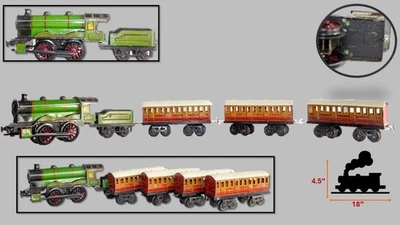 1910's Uncommon Issmayer? German-made Large 0-gauge Wind-up Train Set -Imported - Image 1 of 4