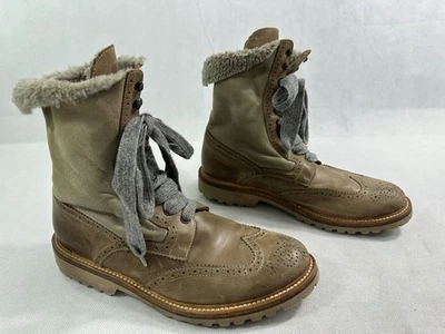 Botas de combate Brunello Cucinelli forradas de piel de oveja para mujer 40 10-10,5 LEER Foto 1 de 4