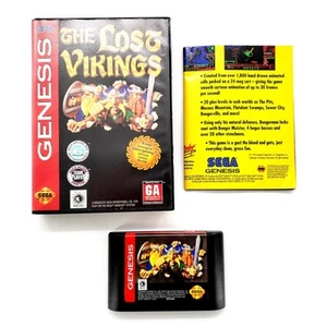 Lost Vikings (Sega Genesis, 1992) Authentic w/ Case & Poster No Manual Tested - Picture 1 of 11