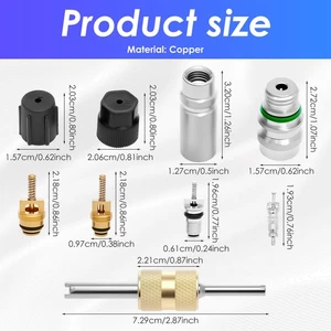 Seal Cap Valve Kit Copper Car Air Conditioning Valve Core Kit Stable GooIy - Picture 1 of 11