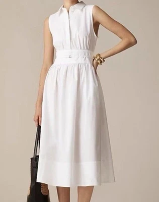 J.Crew Petite Fitted-waist shirt-dress in cotton poplin NWT Size P2 - Image 1 of 4