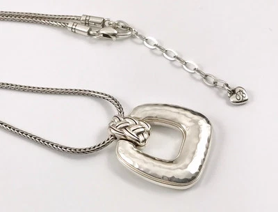 Collar Colgante Brighton Nuevo sin Etiquetas Interlok Tejido Plata Martillado. #1423 Foto 1 de 3