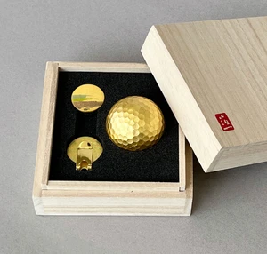 Juego de pelotas de golf y marcadores Kanazawa Hakuichi hoja de oro real hecho a mano en Japón - Imagen 1 de 9