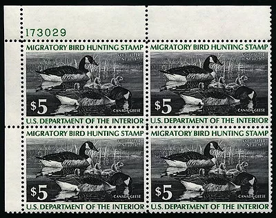 US RW43 Duck Stamp Mint Plate Block of 4 XF NH OG SCV $70 - Image 1 of 2