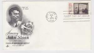 TurtlesTradingPost- John Sloan, Artist - 1971 #1433 - FDC Artcraft Cachet - Picture 1 of 1