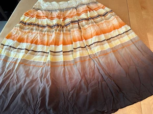 TALBOTS 100% SILK PLEATED STRIPED LINED SKIRT WOMENS SZ 10 LAGENLOOK - Picture 1 of 7