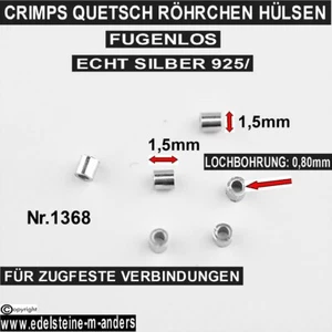 Quetschröhrchen Quetschperlen Schmuck Quetsch Crimps Silber 925/ Ø 1,5mm - Bild 1 von 1