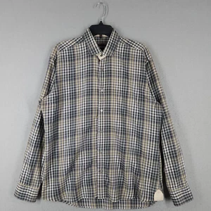 Maceoo Shirt Mens Extra Large 5 Gray Plaid Button Up Long Sleeve Italian Fabrics - Picture 1 of 15