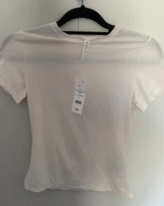 Cotton On White Baby Tee S | Cropped Soft Lounge T-Shirt NWT - Picture 1 of 4