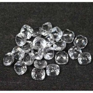 Certified Natural White Topaz 5 MM Cushion Faceted Cut Loose 250 Pieces Gemstone - Picture 1 of 1