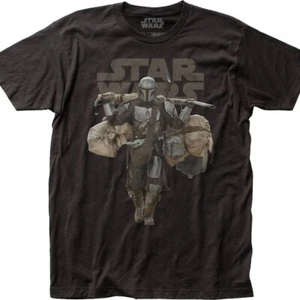Star Wars The Mandalorian Din Djarin Heavy Lifting Mens Black T-Shirt NEW - Picture 1 of 2