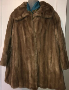 VINTAGE ASTRAKA BEIGE FAUX SWING FUR COAT JACKET MADE IN UK - Picture 1 of 4