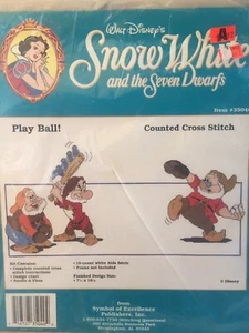 Disney Blancanieves Contado Punto de Cruz Kit Béisbol Siete Enanos Jugar Bola De Nuevo de Edición - Imagen 1 de 9