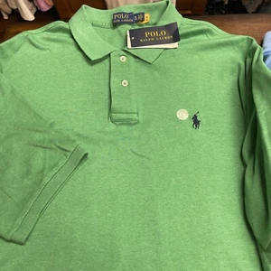 Ralph Lauren Polo Gr. XL Herren SS Baumwolle Polo Grün Pony Hemd Neu mit Etikett - Bild 1 von 8