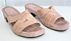 Classic Elements Sandals Slides Leather Upper Slip On Jitter Pink Size 9