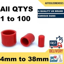 Silicone Blanking Plugs End Caps Pipe Finisher Stopper Stop Bung 4mm - 38mm Red