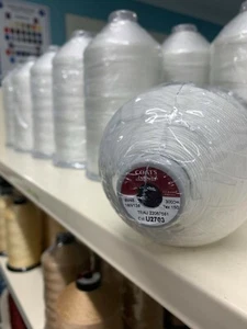 Coats V138/M18 3000M Dabond UV Treated Threads - WHITE TICKET 18 - Picture 1 of 2