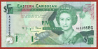 EASTERN CARIBBEAN CENTRAL BANK ND(1993) $5 SUFFIX G GRENADA P-26g CH AU/UNC