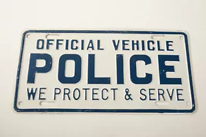 Official Vehicle (N5R) Police License Plate (JSF6) Embossed to Protect and Serve - Picture 1 of 9