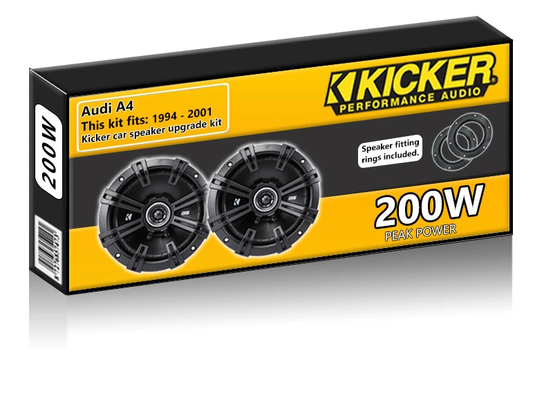 Audi A4 Heck Regal Lautsprecher Kicker 13.3cm 13cm Auto Upgrade + Sockel 200W - Bild 1 von 1