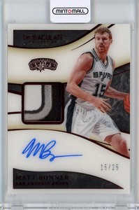 2019-20 Panini Immaculate Collection Matt Bonner Patch Autographs Red 3 15/25