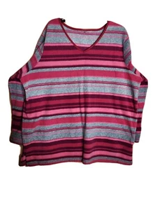 Womens Long Sleeve Size XXL Pullover Fleece Pink Red Gray super soft Cozy Lounge - Picture 1 of 6