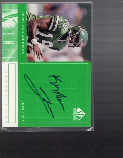 A7570- 1998 SP Authentic Player's Ink Green #KJ Keyshawn Johnson Auto - NM-MT - Image 1 of 2