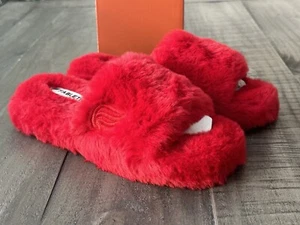 Fabletics Women's US Size 8 Slip On Fur Slipper Cherry Red - Picture 1 of 17