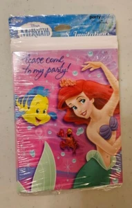 Disney’s The Little Mermaid Party Express Hallmark Invitations VTG NIP Set Of 8 - Picture 1 of 2
